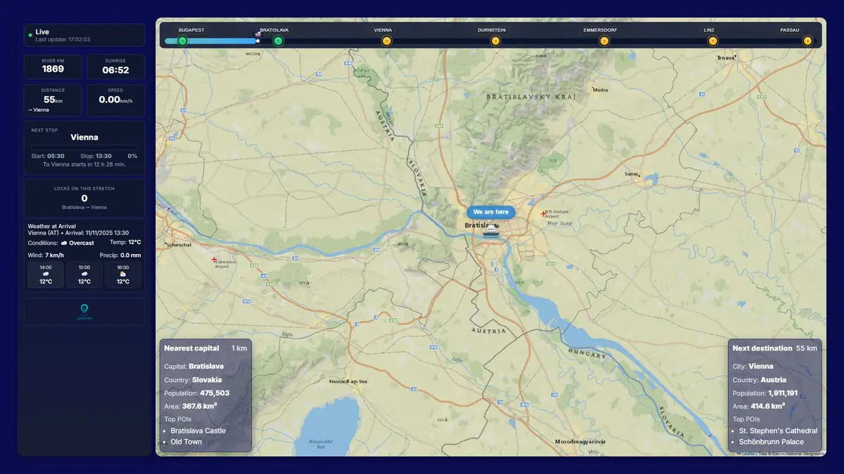 IPTV info channel — PIS on cabin and lounge TVs